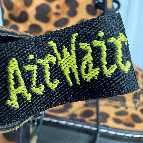 Leopard Print Platform Combat Boots - Brown - Picture 6 of 10